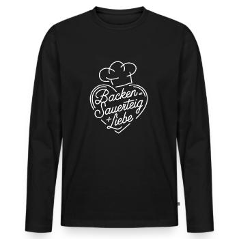 Brot Backen mit Sauerteig und Liebe - Männer Premium Bio Langarmshirt - Schwarz - Vorne - Nico (187cm)