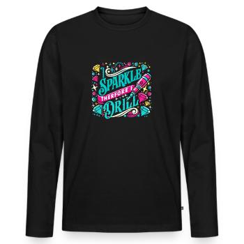 Diamond Painting Artist Sparkle Therfore I Drill - Männer Premium Bio Langarmshirt - Schwarz - Vorne - Nico (187cm)