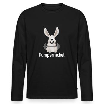 Pumpernickel - Männer Premium Bio Langarmshirt - Schwarz - Vorne - Nico (187cm)
