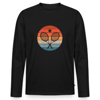 Tennis tennis racket tennis retro gift - Men's Premium Organic Long Sleeve Shirt - black - Front - Nico (187cm)