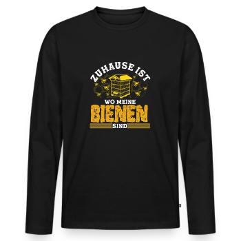 Zuhause Ist Wo Meine Bienen Sind Imker - Männer Premium Bio Langarmshirt - Schwarz - Vorne - Nico (187cm)