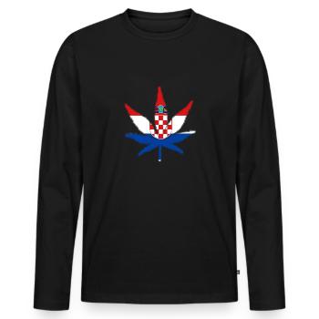 Weed ganja croatia Kroatien - Männer Premium Bio Langarmshirt - Schwarz - Vorne - Nico (187cm)