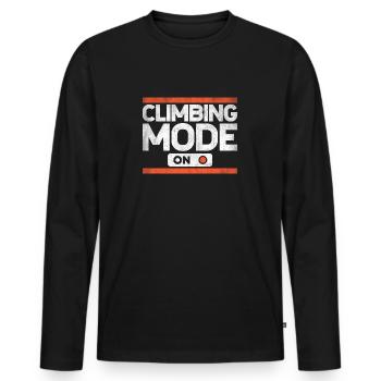Klettern Bouldern Boulder Bergsteiger - Männer Premium Bio Langarmshirt - Schwarz - Vorne - Nico (187cm)