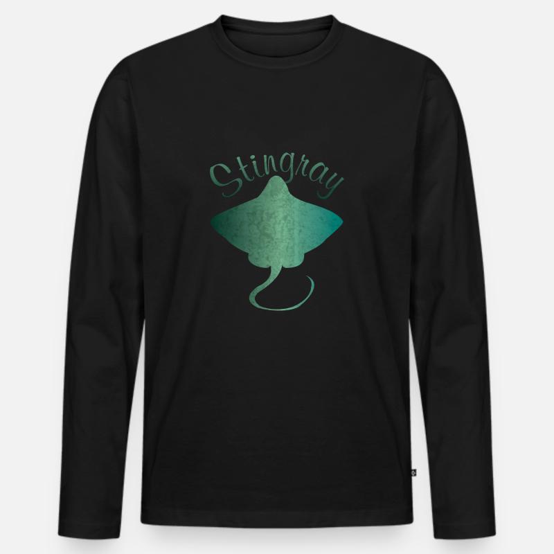 Rochen Stechrochen Stachelrochen Geschenk - Männer Premium Bio Langarmshirt - Schwarz