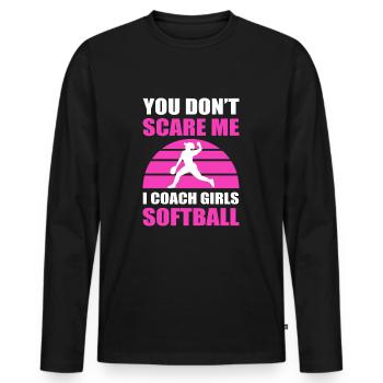 Softball Softball Players - Men's Premium Organic Long Sleeve Shirt - black - Front - Nico (187cm)