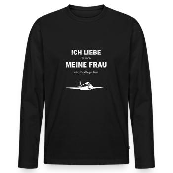 Segelflieger Segelflugzeug Pilot Gleitflugzeug - Männer Premium Bio Langarmshirt - Schwarz - Vorne - Nico (187cm)