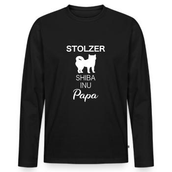 Shiba Inu Hund Shiba Inu Besitzer Shiba Inu Papa - Männer Premium Bio Langarmshirt - Schwarz - Vorne - Nico (187cm)
