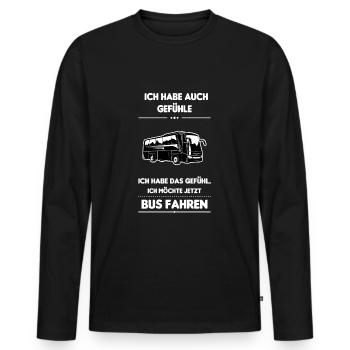 Busfahrer Bus Berufskraftfahrer Schulbus Reisebus - Männer Premium Bio Langarmshirt - Schwarz - Vorne - Nico (187cm)