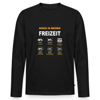 Mofa Moped Mofafahrer Mopedfahrer Mopeds Mokick - Männer Premium Bio Langarmshirt - Schwarz - Vorne - Nico (187cm)