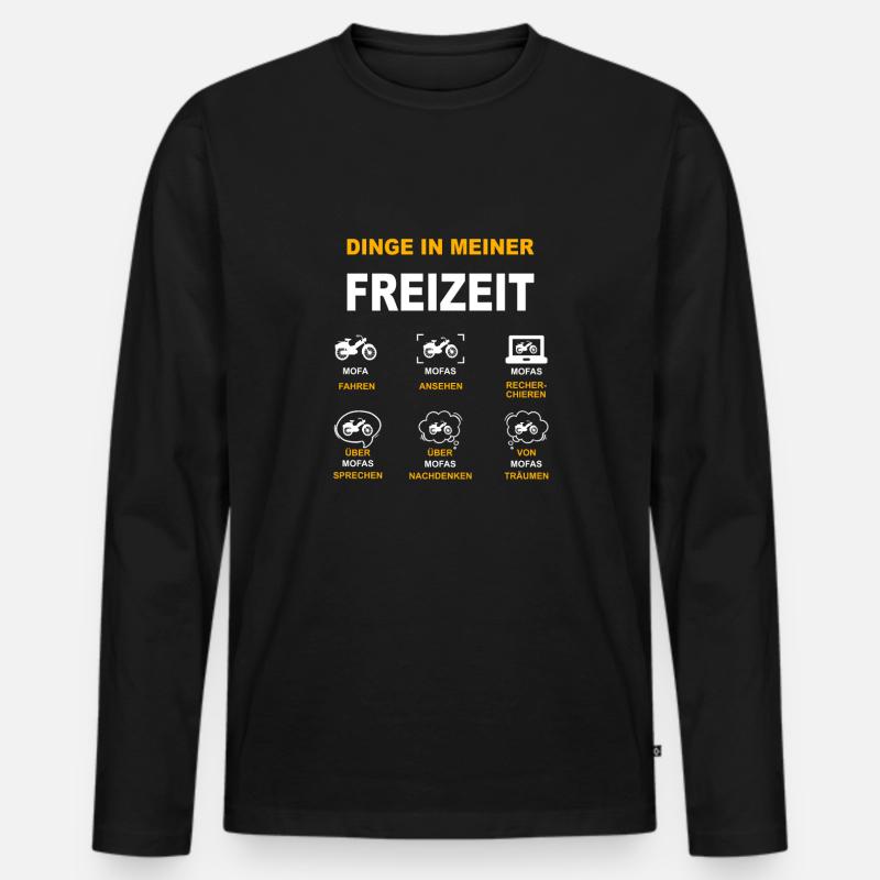 Mofa Moped Mofafahrer Mopedfahrer Mopeds Mokick - Männer Premium Bio Langarmshirt - Schwarz