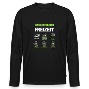 Garten Gärtner Gartenbau Gartenarbeit Blumen Natur - Männer Premium Bio Langarmshirt - Schwarz - Vorne - Nico (187cm)