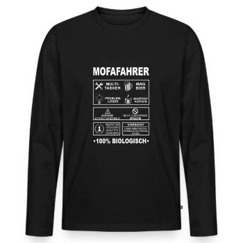 Mofa Moped Mofafahrer Mopedfahrer Mopeds Mokick - Männer Premium Bio Langarmshirt - Schwarz - Vorne - Nico (187cm)