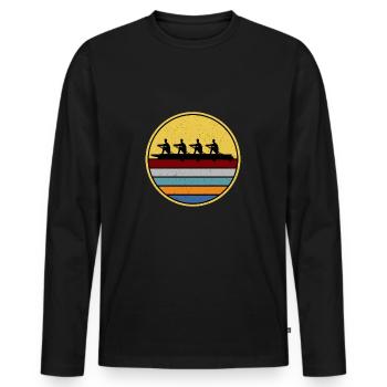 Rameur rameur bateau à rames sports nautiques canoë cadeau - T-shirt manches longues Premium bio Homme - noir - Devant - Nico (187cm)