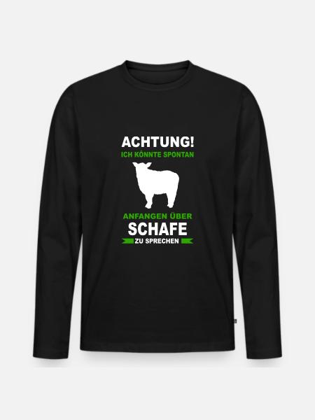 Schaf Schafe Lamm Wolle Tier Schäfer Schäfchen - Männer Premium Bio Langarmshirt - Schwarz