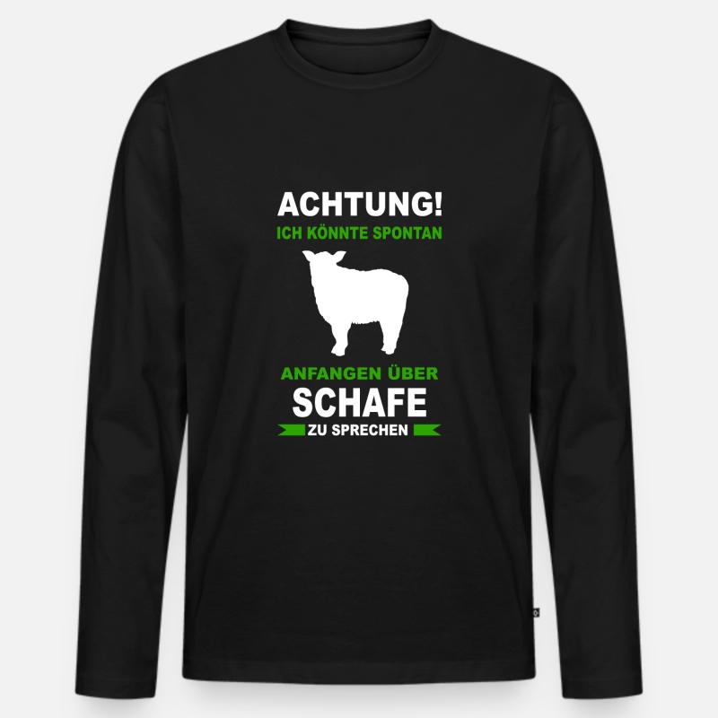 Schaf Schafe Lamm Wolle Tier Schäfer Schäfchen - Männer Premium Bio Langarmshirt - Schwarz