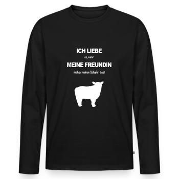 Schaf Schafe Lamm Wolle Tier Schäfer Schäfchen - Männer Premium Bio Langarmshirt - Schwarz - Vorne - Nico (187cm)