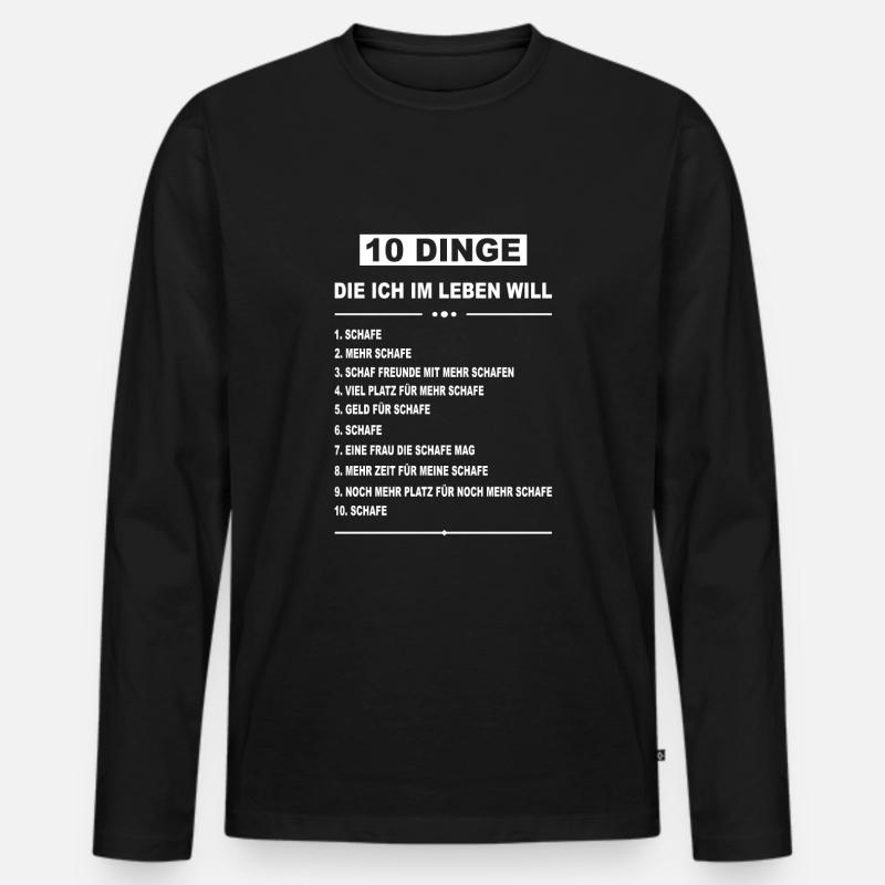 Schaf Schafe Lamm Wolle Tier Schäfer Schäfchen - Männer Premium Bio Langarmshirt - Schwarz