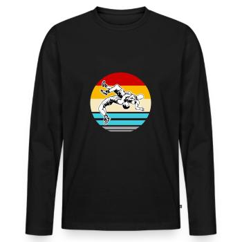 Lutte lutter Arts martiaux Sport Lutte libre Style libre - T-shirt manches longues Premium bio Homme - noir - Devant - Nico (187cm)