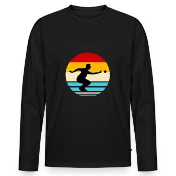 Boule Pétanque pétanque boule boule boule - T-shirt manches longues Premium bio Homme - noir - Devant - Nico (187cm)