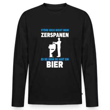 Zerspanungsmechaniker Dreher Fräser Mechaniker - Männer Premium Bio Langarmshirt - Schwarz - Vorne - Nico (187cm)
