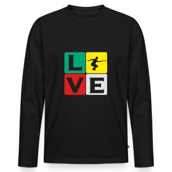 Boule Pétanque pétanque boule boule boule - T-shirt manches longues Premium bio Homme - noir - Devant - Nico (187cm)