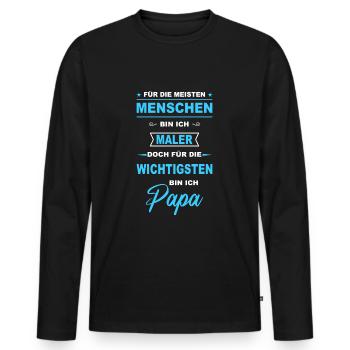 Maler und Lackierer Maler Lackierer Handwerker - Männer Premium Bio Langarmshirt - Schwarz - Vorne - Nico (187cm)