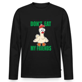 Vegan Tshirt for Vegans Sayings Vegetarians - Men's Premium Organic Long Sleeve Shirt - black - Front - Nico (187cm)