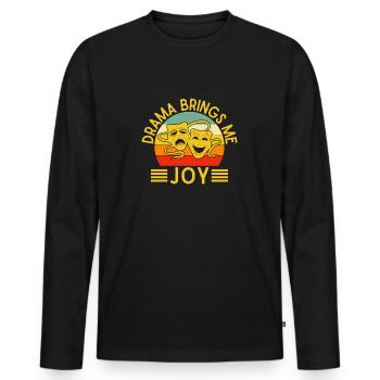 Musical Theatre Drama Brings Me Joy Theater Design - Männer Premium Bio Langarmshirt - Schwarz - Vorne - Nico (187cm)