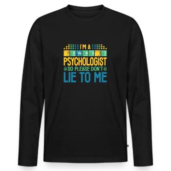 Psychologue médico-légal Tableau périodique Forensic - T-shirt manches longues Premium bio Homme - noir - Devant - Nico (187cm)