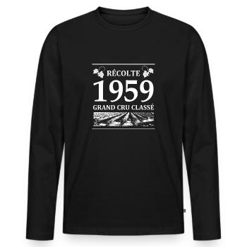 Récolte 1959 - T-shirt manches longues Premium bio Homme - noir - Devant - Nico (187cm)
