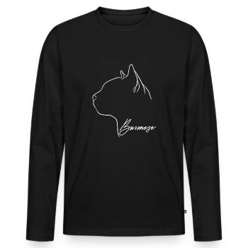 Profil Birman Chat Cat Wilsigns - T-shirt manches longues Premium bio Homme - noir - Devant - Nico (187cm)