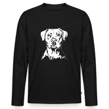 Dogue Argentin Portrait Chien Chien Wilsigns - T-shirt manches longues Premium bio Homme - noir - Devant - Nico (187cm)