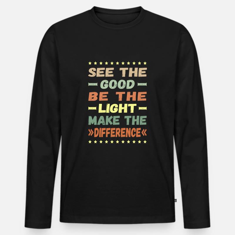 Make the difference - Men's Premium Organic Long Sleeve Shirt - black