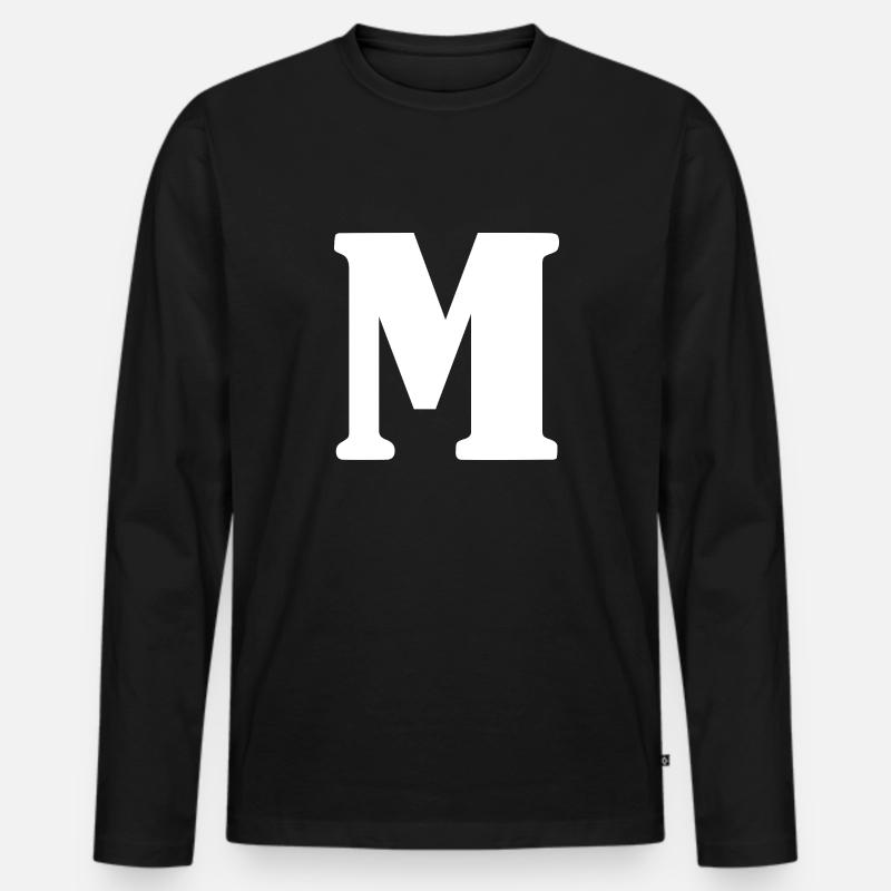 M - Männer Premium Bio Langarmshirt - Schwarz