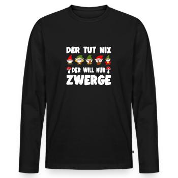 Il ne fait rien, il ne veut que des nains - T-shirt manches longues Premium bio Homme - noir - Devant - Nico (187cm)