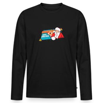 Reindeer Christmas present Merry Christmas - Men's Premium Organic Long Sleeve Shirt - black - Front - Nico (187cm)