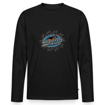 Vintage Dogsport German Shepherd Motif IGP - Men's Premium Organic Long Sleeve Shirt - black - Front - Nico (187cm)