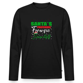 Santa's Preferred Forensic Scientist Gift Idea - Men's Premium Organic Long Sleeve Shirt - black - Front - Nico (187cm)