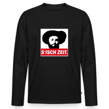 Andreas Hofer Tiroler S’isch Zeit - T-shirt manches longues Premium bio Homme - noir - Devant - Nico (187cm)