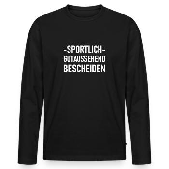 Sportlich - Männer Premium Bio Langarmshirt - Schwarz - Vorne - Nico (187cm)
