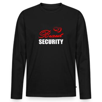 JGA - Männer Premium Bio Langarmshirt - Schwarz - Vorne - Nico (187cm)