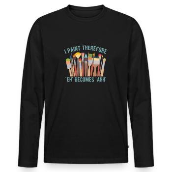 Artist Painter Graphic I Paint Therefore Art Gifts - Männer Premium Bio Langarmshirt - Schwarz - Vorne - Nico (187cm)