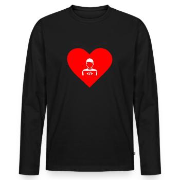 In love with Software Developer, Software Developer - Men's Premium Organic Long Sleeve Shirt - black - Front - Nico (187cm)