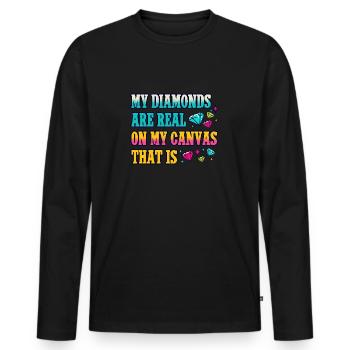Diamond Painting Artist Real On My Canvas Diamond - Männer Premium Bio Langarmshirt - Schwarz - Vorne - Nico (187cm)