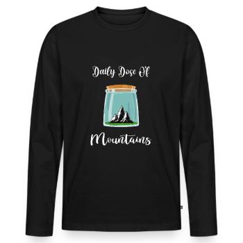 Randonnée en montagne Servus alpin Alpinisme Montagnes - T-shirt manches longues Premium bio Homme - noir - Devant - Nico (187cm)