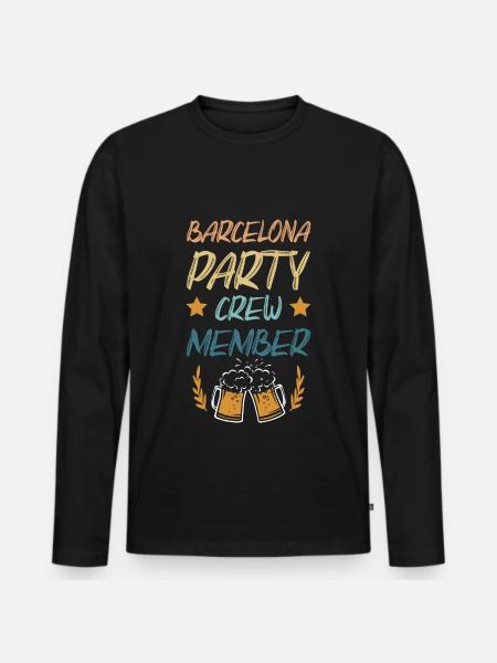 Équipe de fête de Barcelone - T-shirt manches longues Premium bio Homme - noir