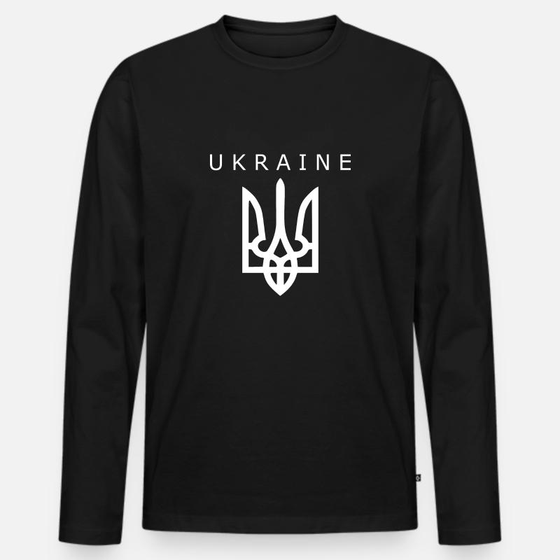 Ukraine - Männer Premium Bio Langarmshirt - Schwarz