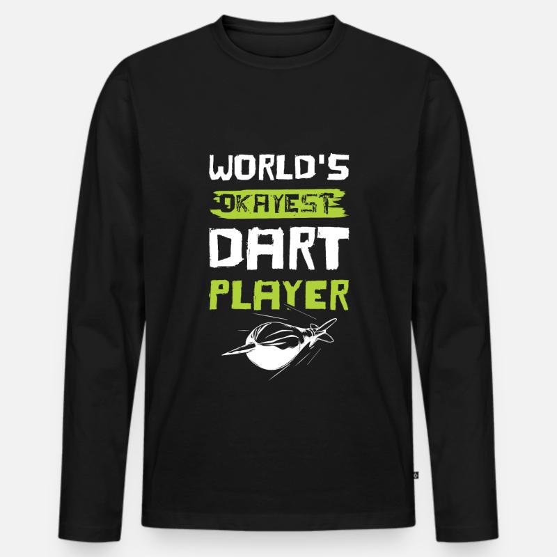 dart spieler - Männer Premium Bio Langarmshirt - Schwarz