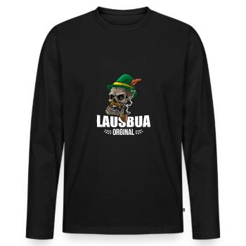 Lausbua Lederhosen - Männer Premium Bio Langarmshirt - Schwarz - Vorne - Nico (187cm)