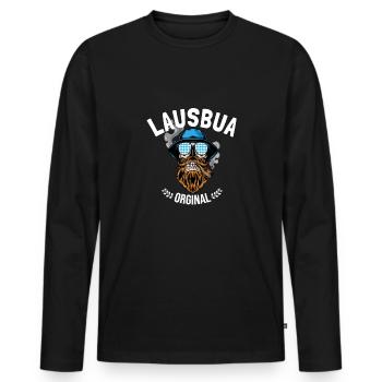 Lausbua Lederhosen - Männer Premium Bio Langarmshirt - Schwarz - Vorne - Nico (187cm)